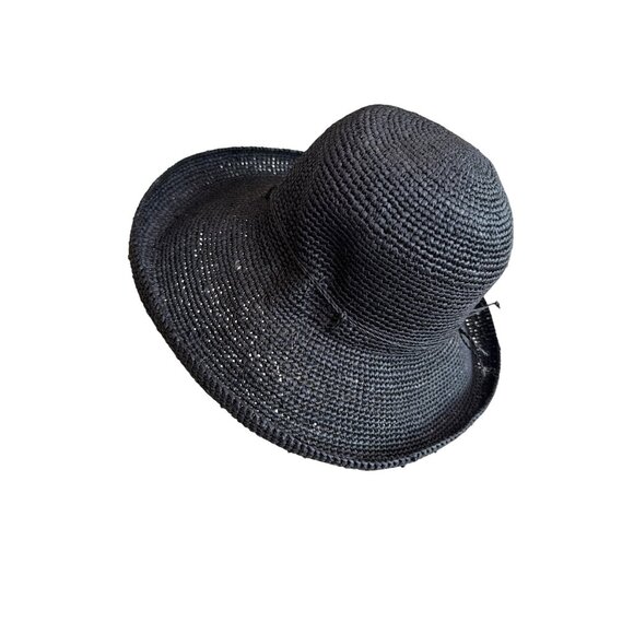 Callanan Resort Black Woven Sun Hat European Designer American Style Natural Fib - Picture 2 of 6